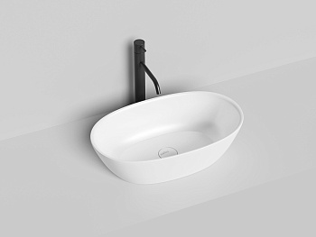 Раковина из искусственного камня S-Sense Salini SOFIA 1101106G 60х30 накладная цвет белый без отверстий под смеситель